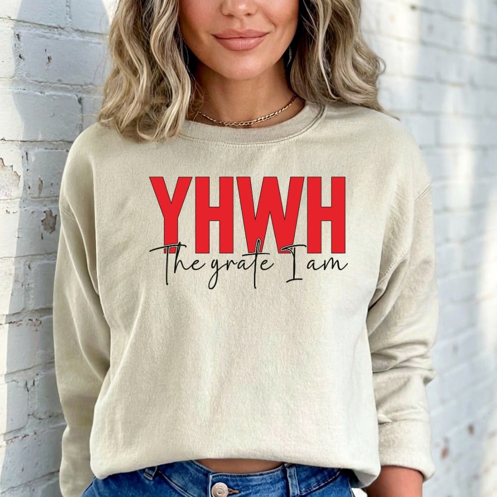 YHWH The Great I Am | Divine Identity Sweatshirt - Luckets.com