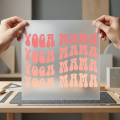 Yoga Mama Retro Text Mom Vintage Ready to Press DTF Transfer for Dtf