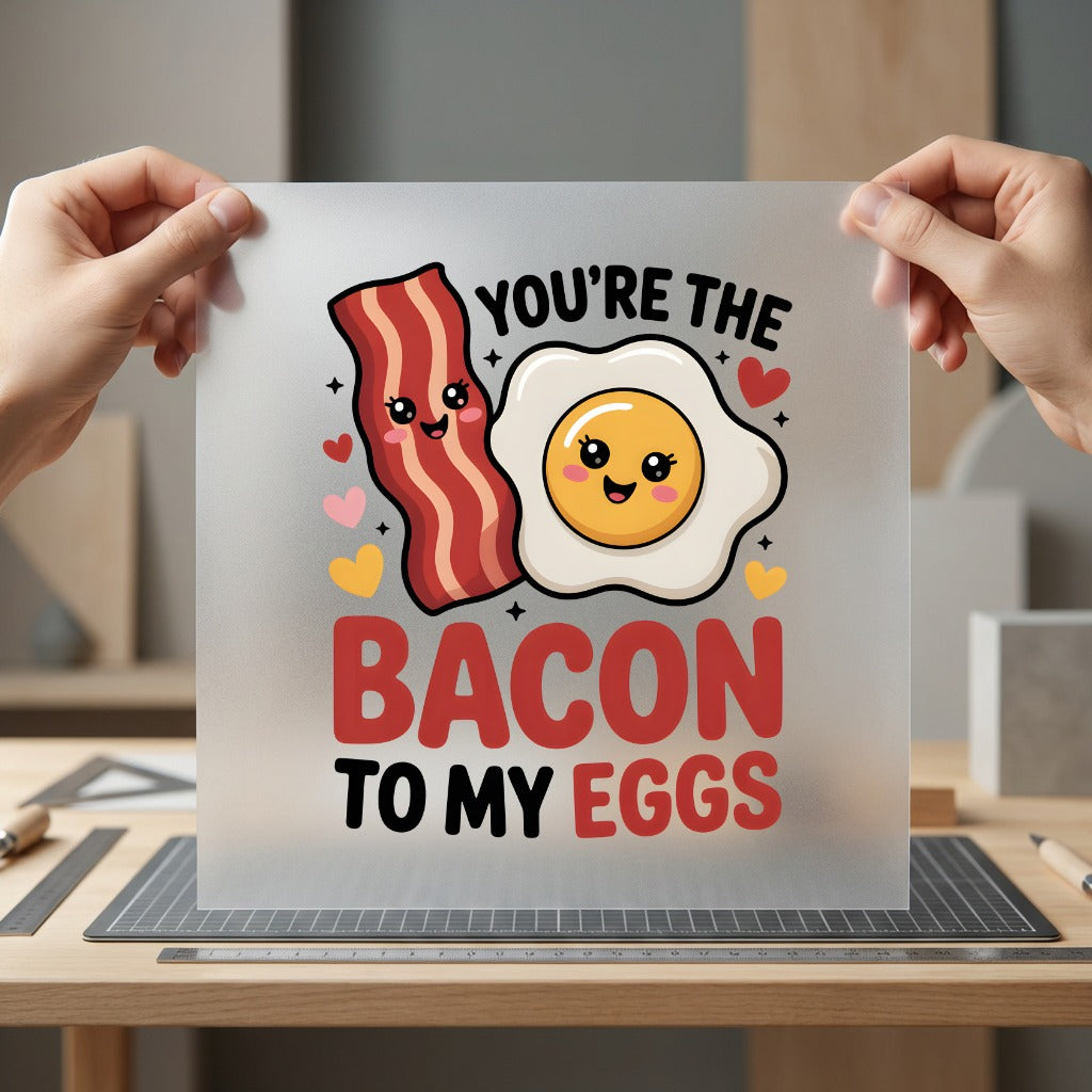 You Bacon Eggs Foodie Valentine Funny Ready to Press DTF Transfer for Dtf