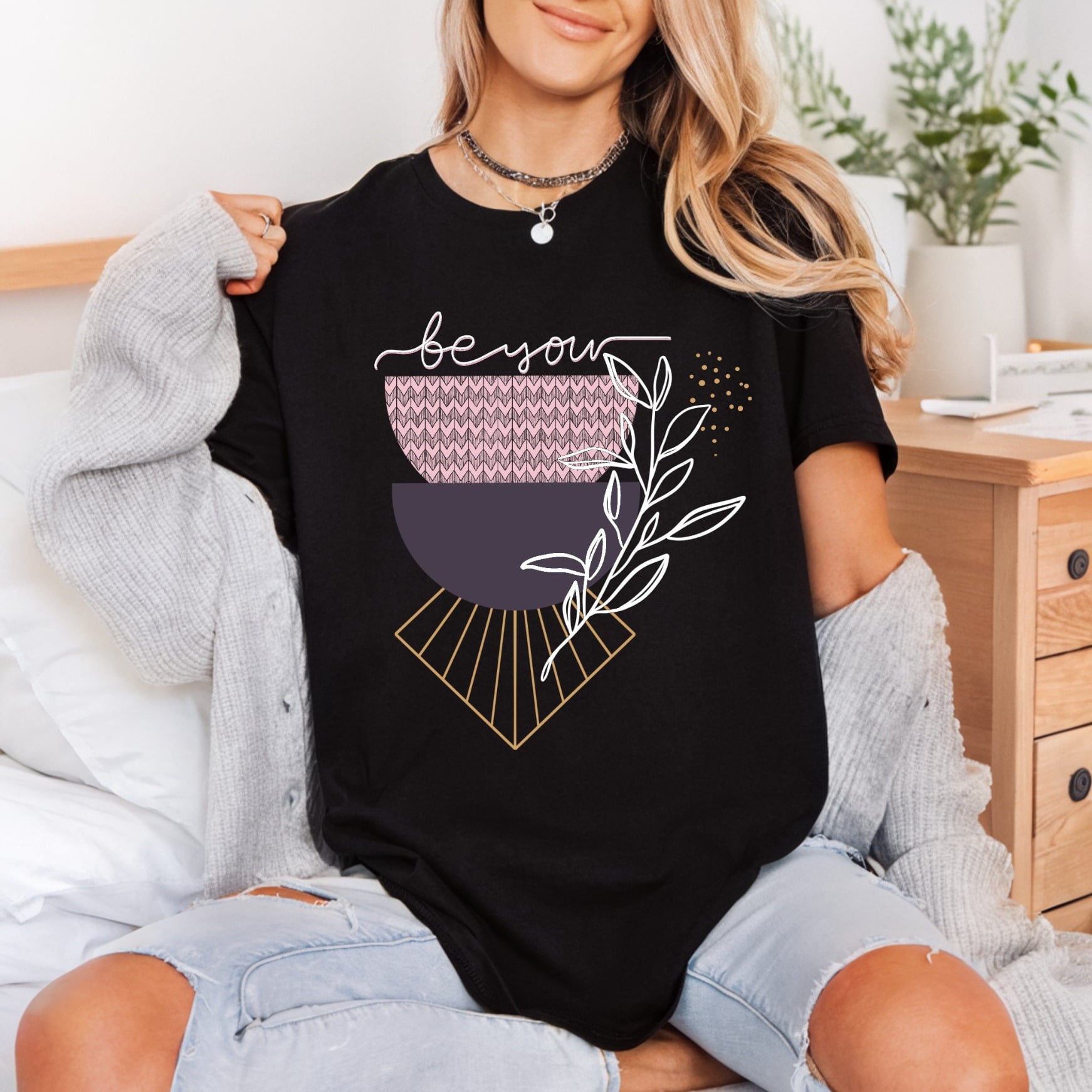 You Botanical Abstract Retro Retro Boho Ready to Press DTF Transfer for Dtf