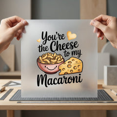 You Cheese Macaroni Food Valentine Funny Ready to Press DTF Transfer for Dtf