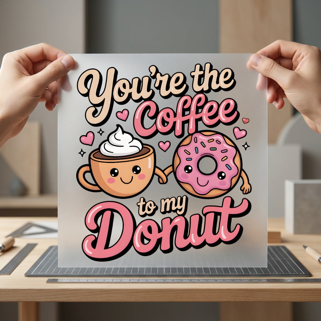 You Coffee Donut Retro Valentine Funny Ready to Press DTF Transfer for Dtf