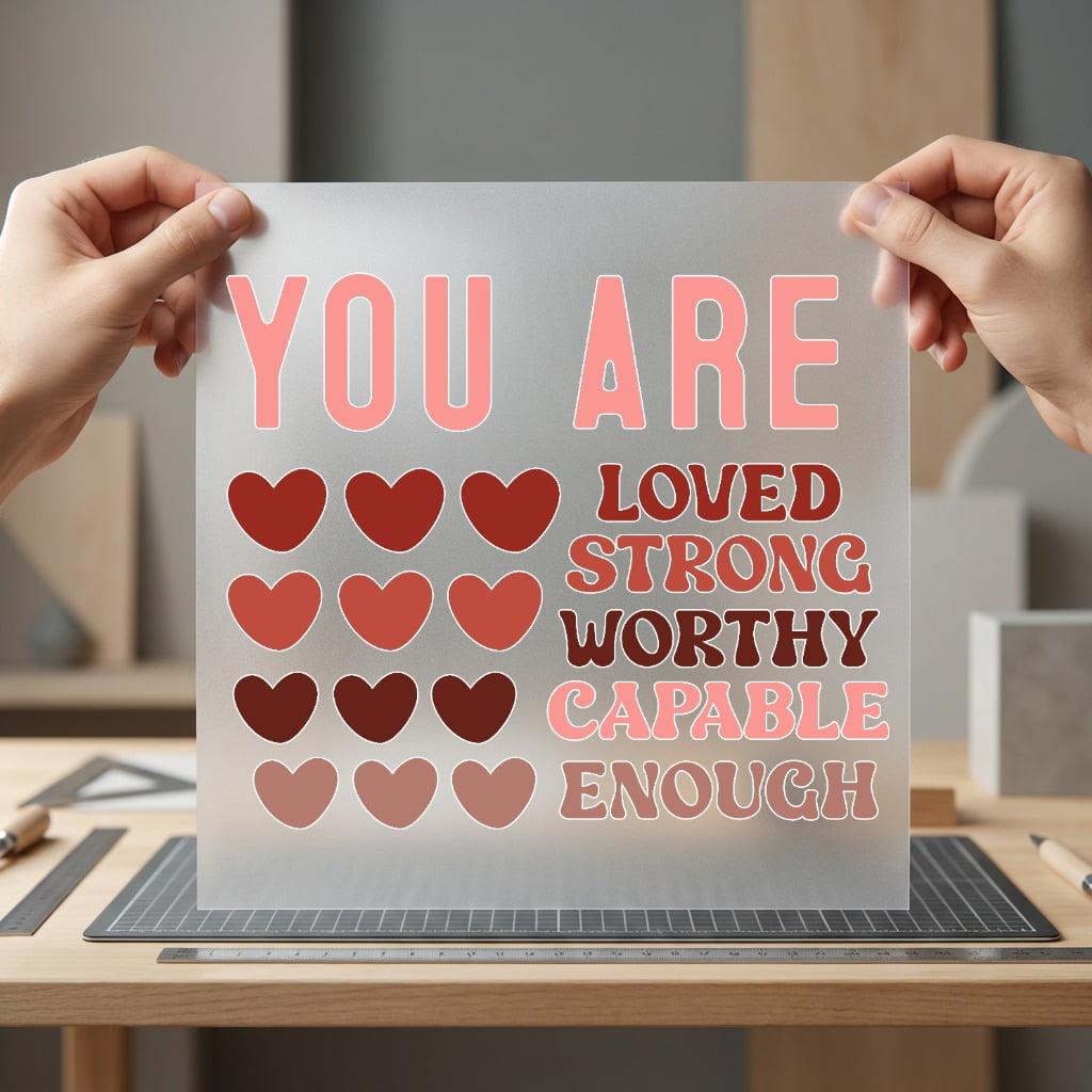 You Enough Retro Hearts Valentine Retro Ready to Press DTF Transfer for Dtf