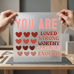 You Enough Retro Hearts Valentine Retro Ready to Press DTF Transfer for Dtf