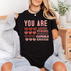 You Enough Retro Hearts Valentine Retro Ready to Press DTF Transfer for Dtf