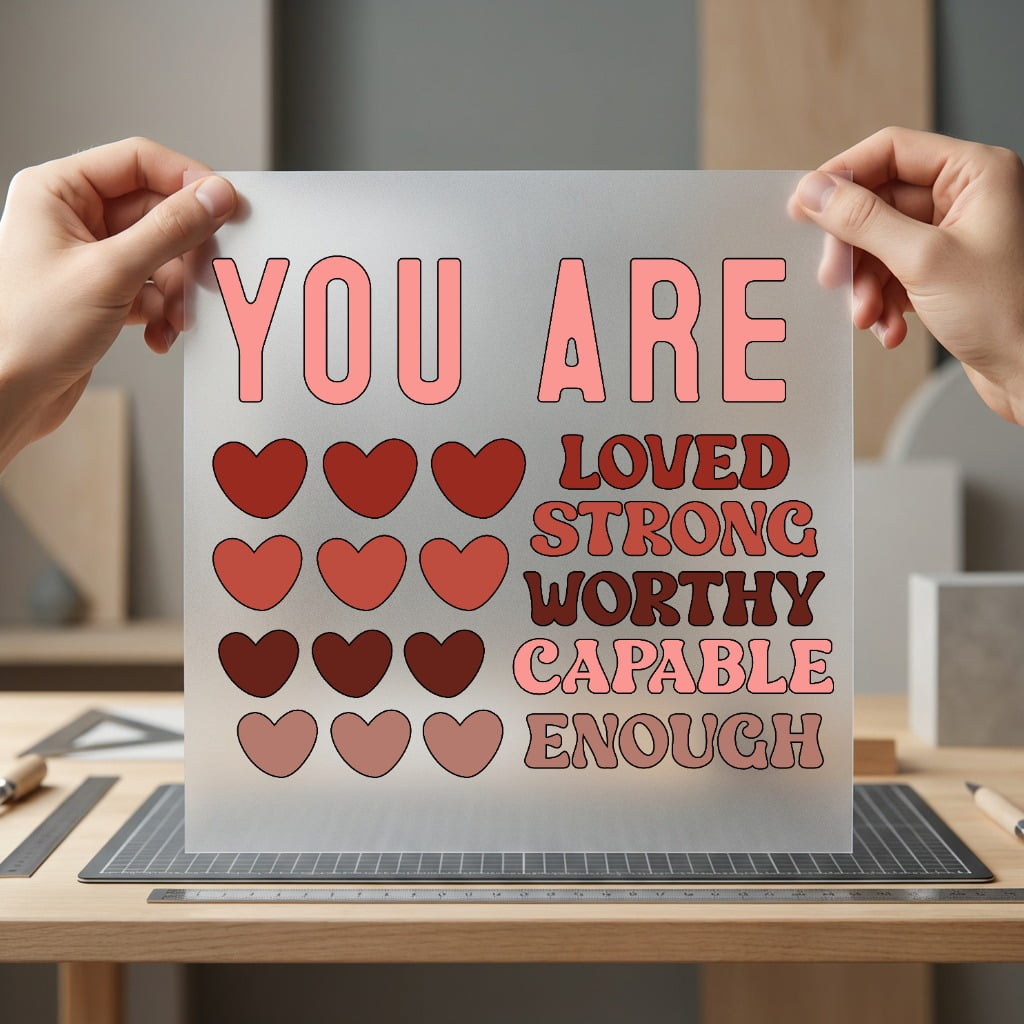 You Enough Retro Hearts Valentine Retro Ready to Press DTF Transfer for Dtf
