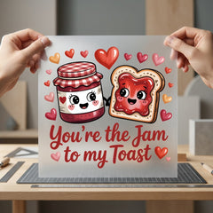 You Jam Toast Valentine Valentine Funny Ready to Press DTF Transfer for Dtf
