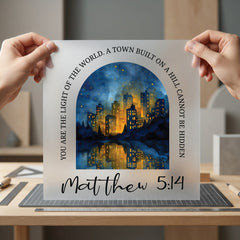 You Light World Scripture Christian Faith Ready to Press DTF Transfer for Dtf