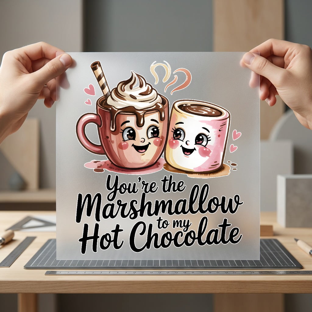 You Marshmallow Hot Chocolate Valentine Ready to Press DTF Transfer for Dtf