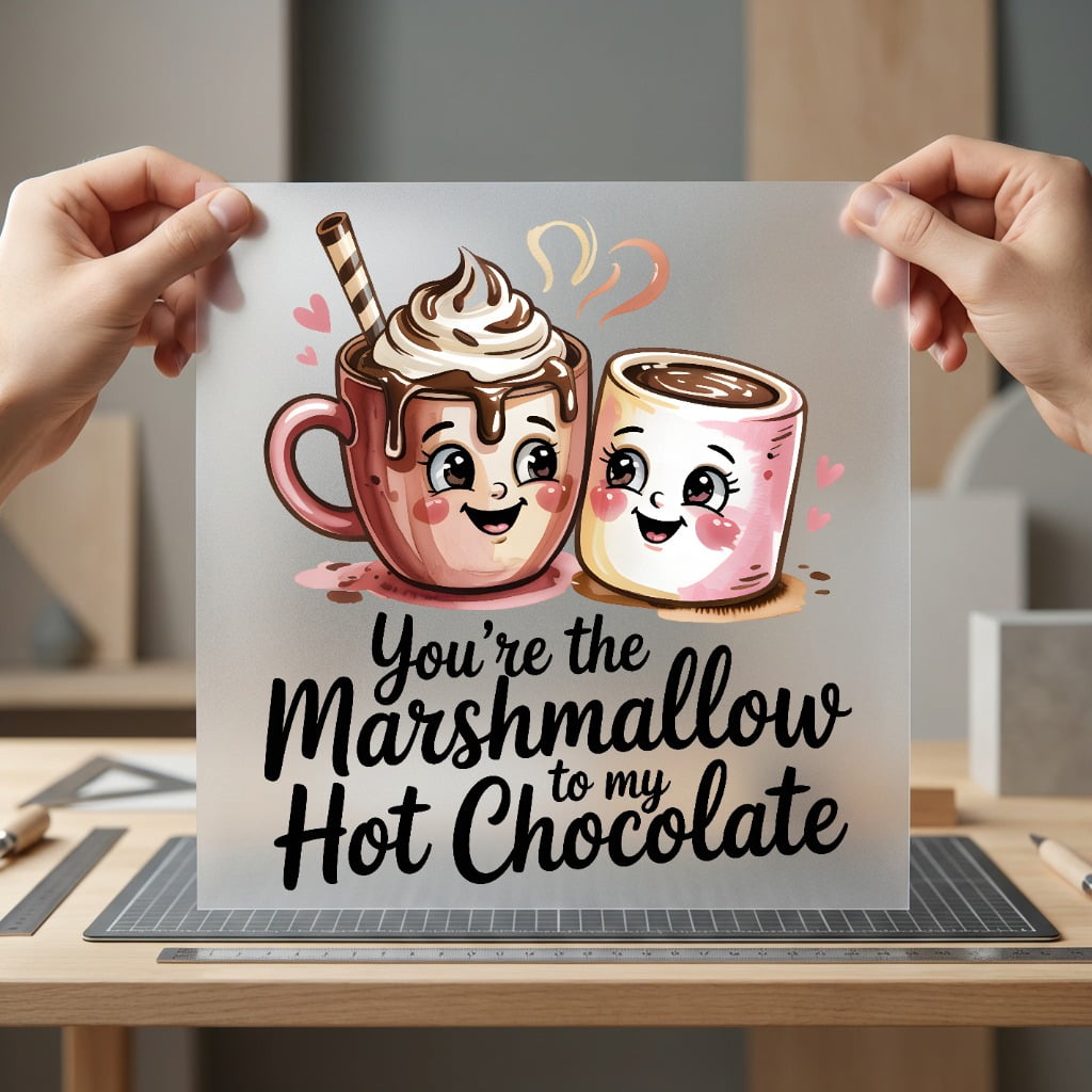 You Marshmallow Hot Chocolate Valentine Ready to Press DTF Transfer for Dtf