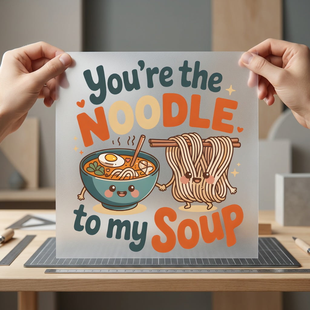 You Noodle Soup Kawaii Valentine Funny Ready to Press DTF Transfer for Dtf