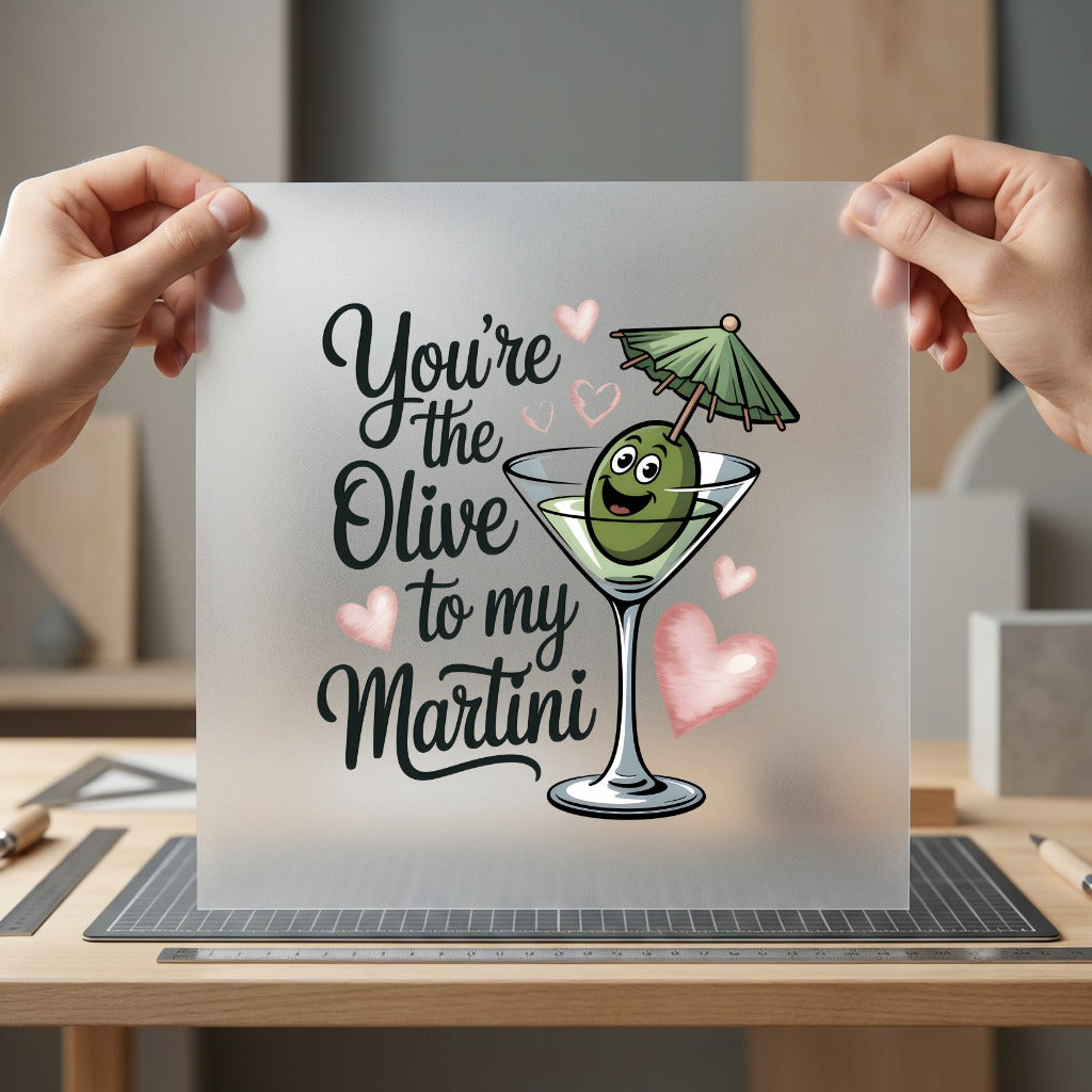 You Olive Martini Love Valentine Funny Ready to Press DTF Transfer for Dtf