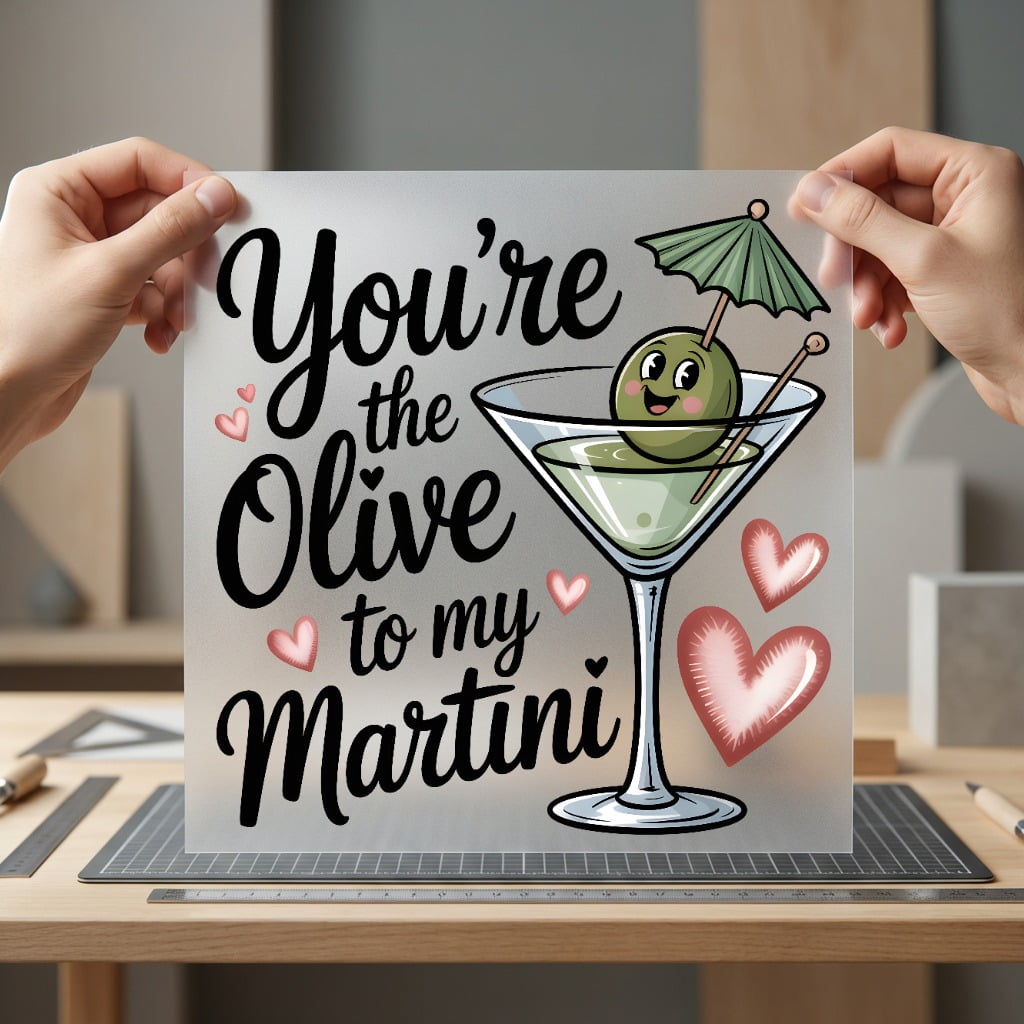 You Olive Martini Valentine Valentine Funny Ready to Press DTF Transfer for Dtf