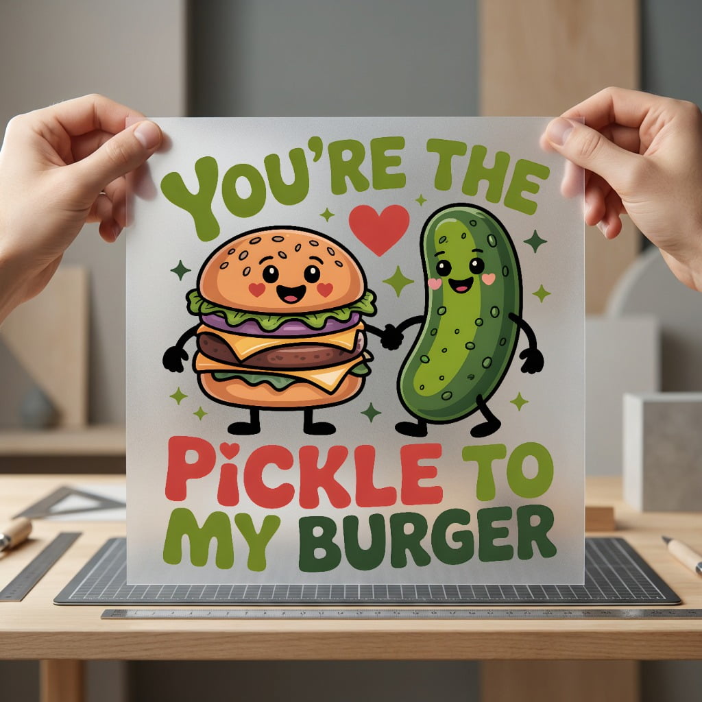 You Pickle Burger Foodie Valentine Funny Ready to Press DTF Transfer for Dtf
