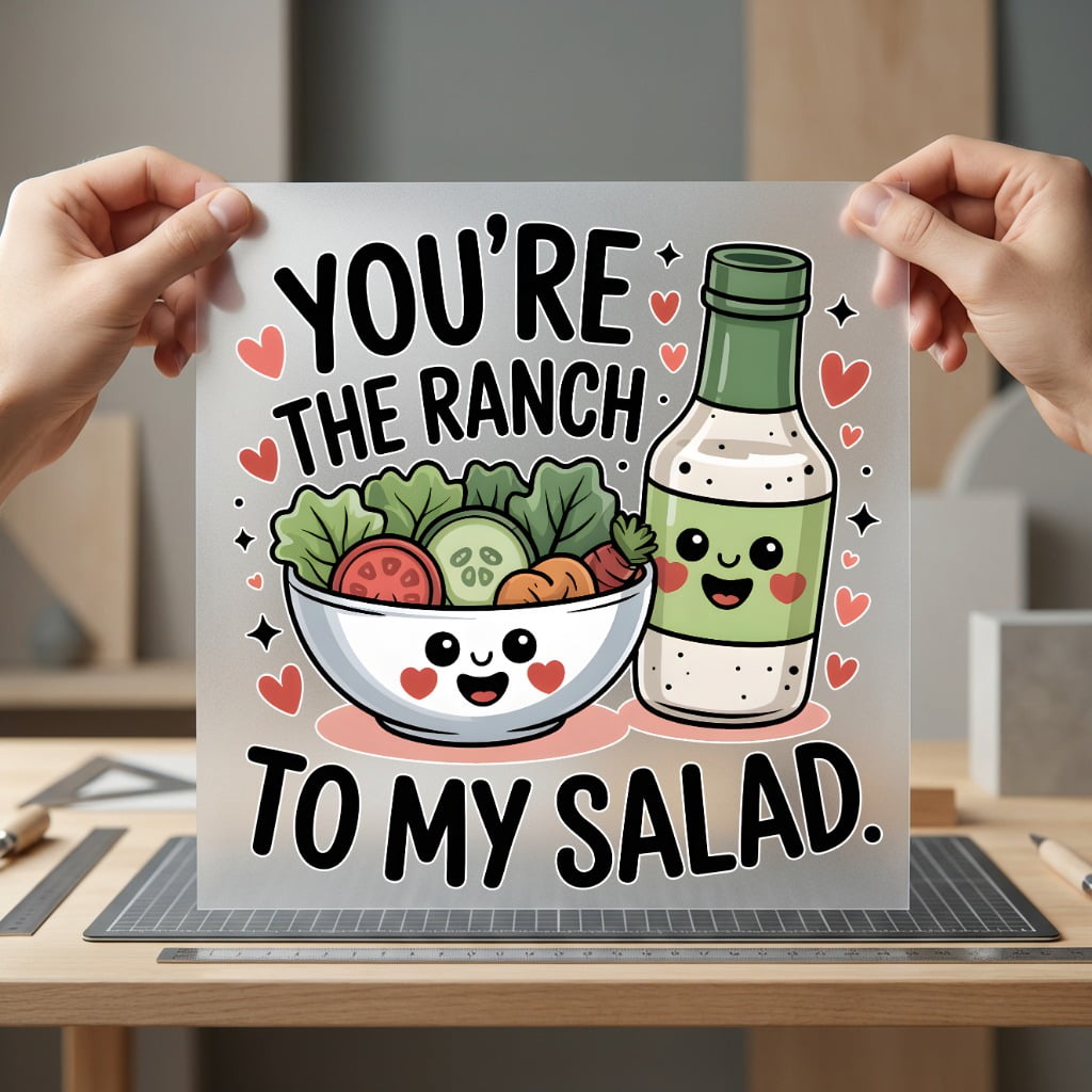 You Ranch Salad Cartoon Valentine Funny Ready to Press DTF Transfer for Dtf