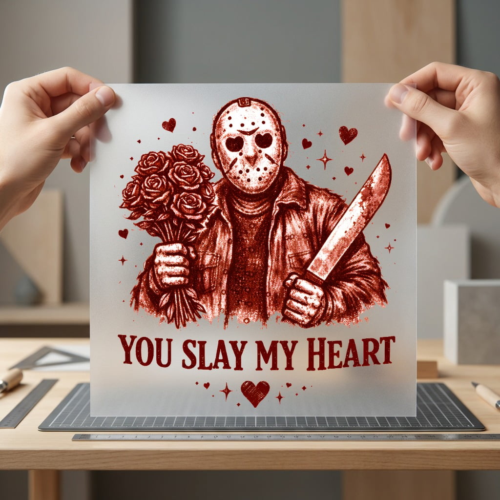 You Slay Heart Horror Halloween Valentine Ready to Press DTF Transfer for Dtf