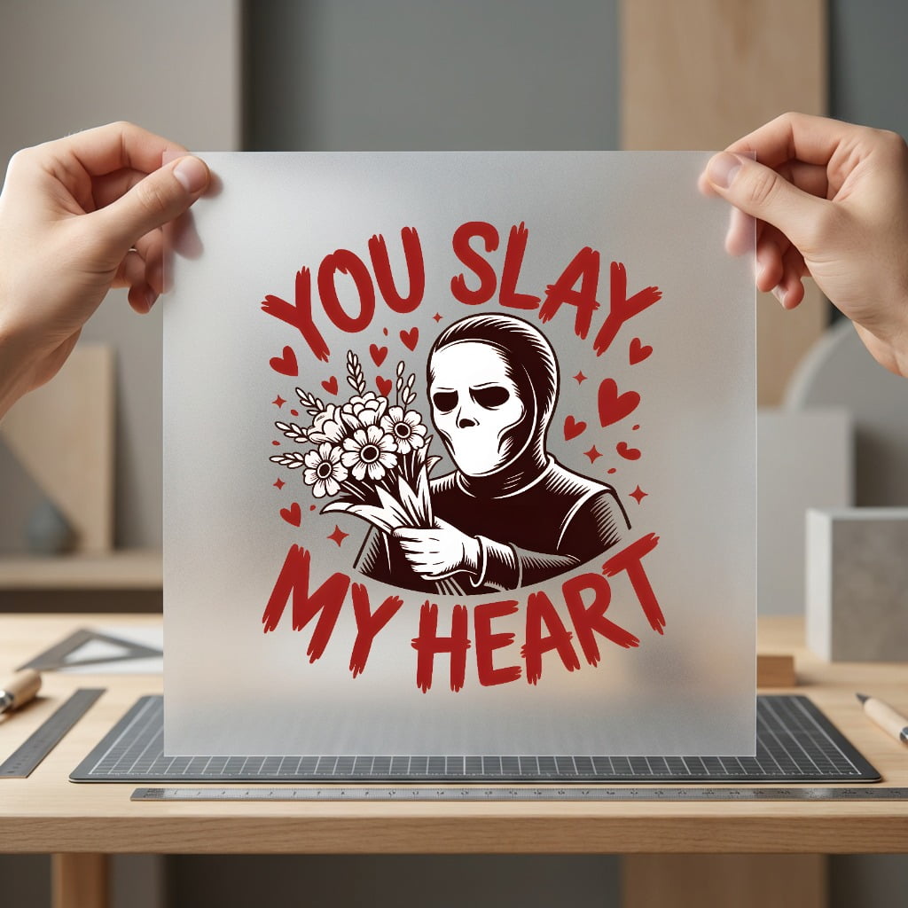 You Slay Heart Horror Halloween Valentine Ready to Press DTF Transfer for Dtf