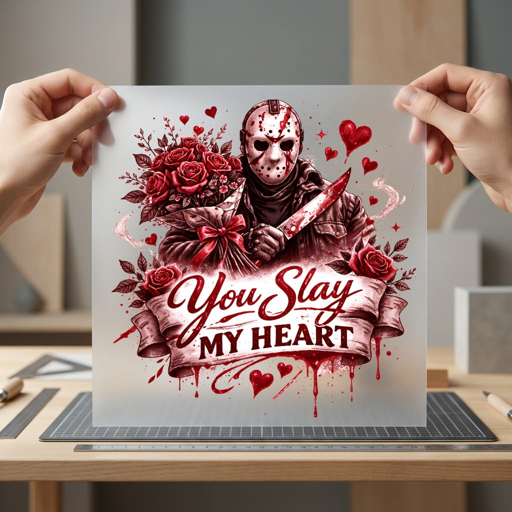 You Slay Heart Horror Halloween Valentine Ready to Press DTF Transfer for Dtf