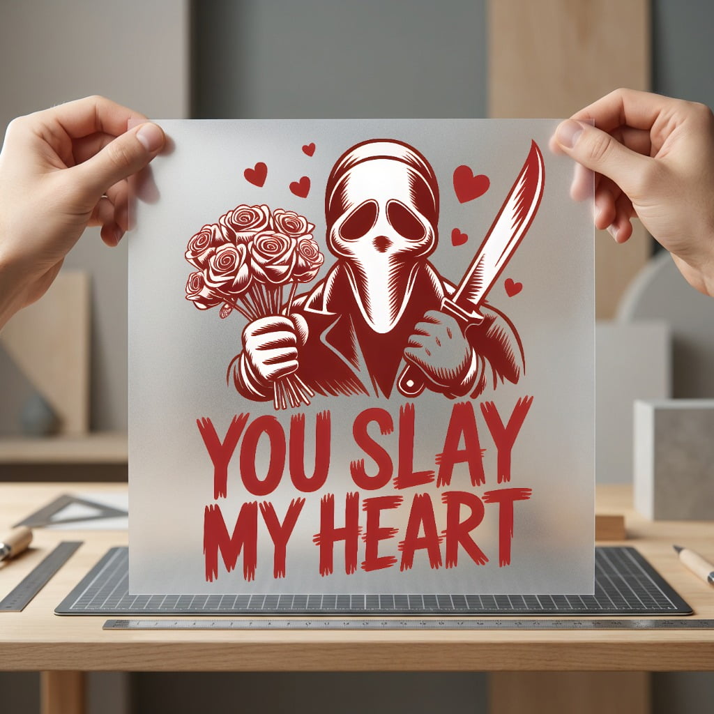 You Slay Heart Valentine Halloween Valentine Ready to Press DTF Transfer for Dtf