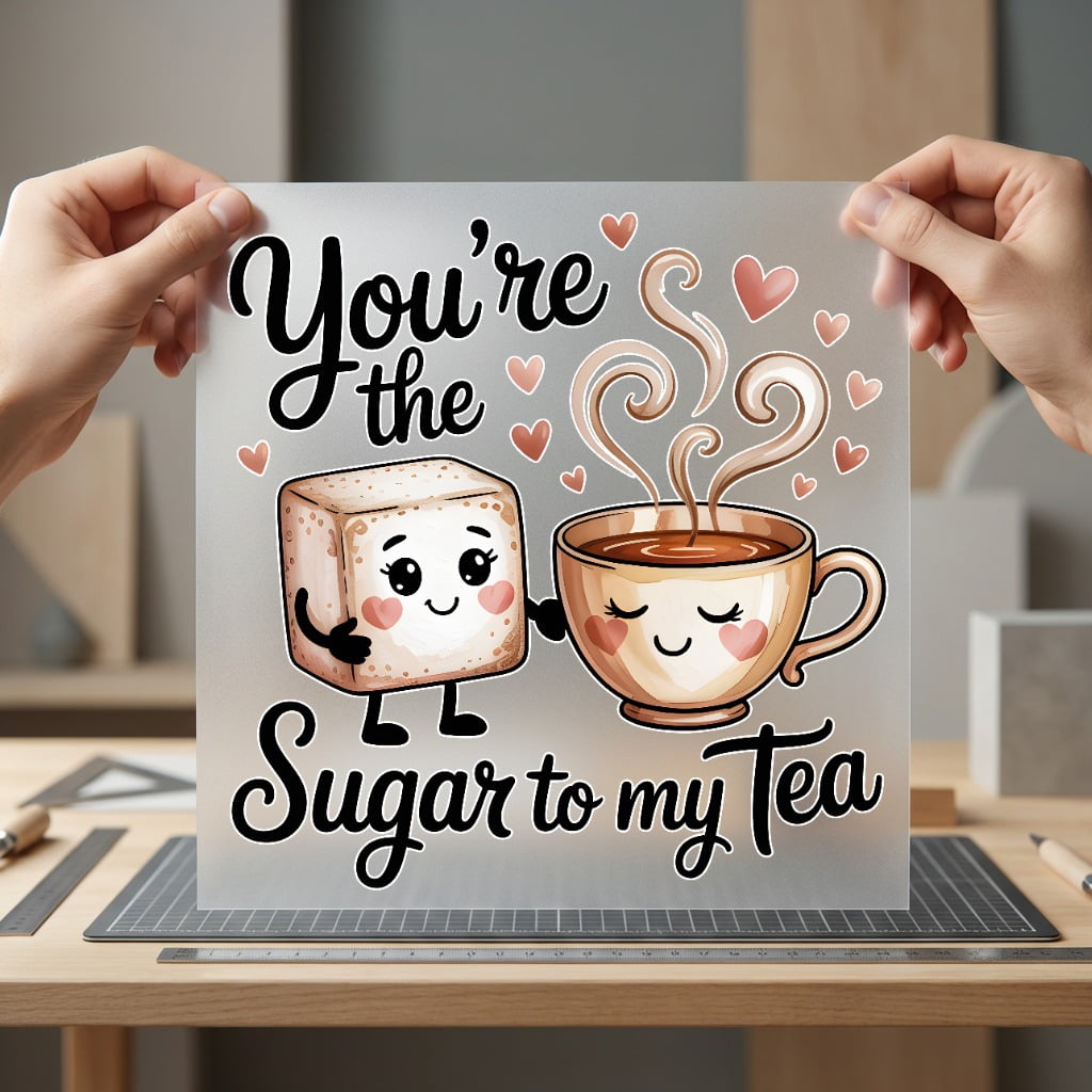 You Sugar Tea Kawaii Valentine Ready to Press DTF Transfer for Dtf