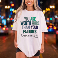 You Worth More Romans Christian Faith Ready to Press DTF Transfer for Dtf