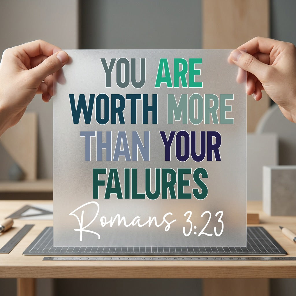 You Worth More Romans Christian Faith Ready to Press DTF Transfer for Dtf