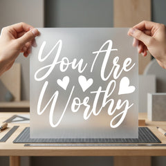 You Worthy Hearts Motivational Good Vibes Collection Affirmations Collection Ready to Press DTF Transfer for Dtf