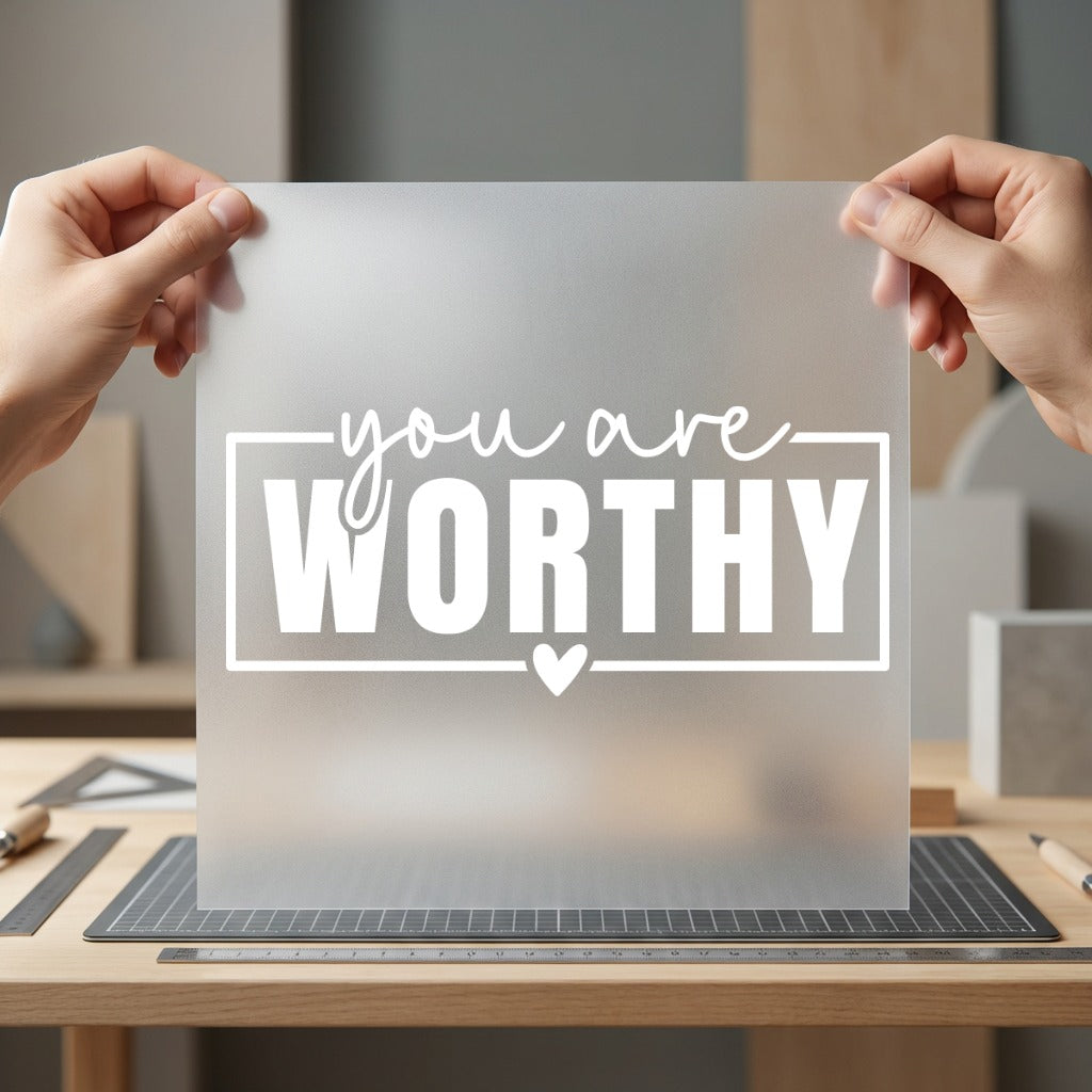 You Worthy Quote Motivational Aesthetic Ready to Press DTF Transfer for Dtf