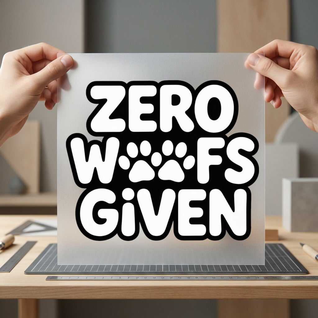 Zero Woofs Given Paw Mom Dad Ready to Press DTF Transfer for Dtf